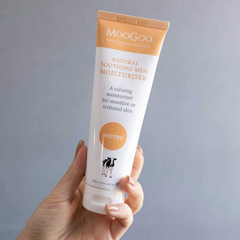 MooGoo Soothing MSM Moisturiser - Calming Face & Body Moisturiser for Sensitive, Red or Sunburnt, Dry, or Irritated Skin Including Eczema, Psoriasis & Rosacea (4 Fl Oz) - Image 3